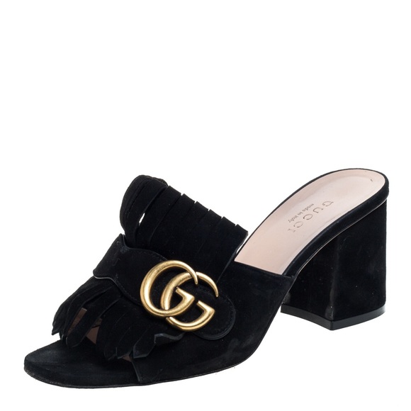 Gucci Shoes - 🎗Gucci Marmont suede fringe slides